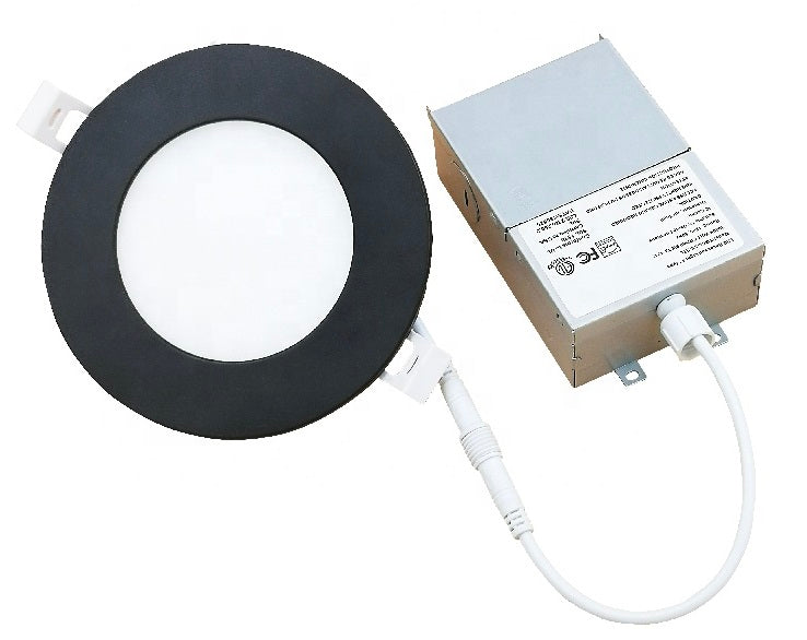 Ultra Thin BLACK ROUND 6in 9w 5 CCT Switchable (2700K, 3000K, 3500K, 4000K, 5000K) Dimmable