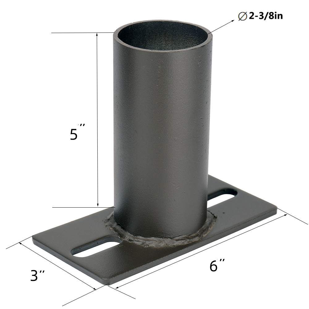 SIDE TENON 2-3/8in O.D. Tenon Mount FLAT PLATE Adapter for Yoke SLIP FITTER Fixtures