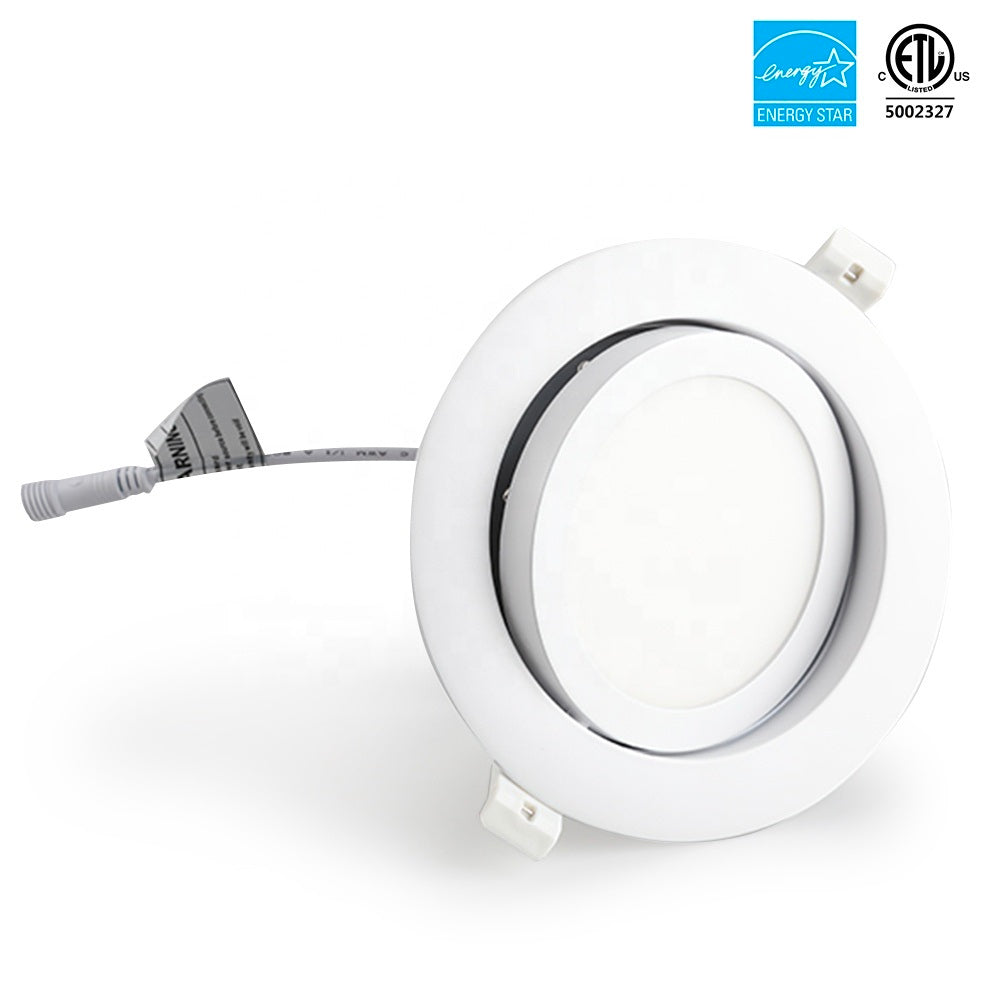 Ultra Thin Gimbal/Angle-Adjustable 4in 9w 3CCT SWITCHABLE (3000K/4000K/5000K) Dimmable