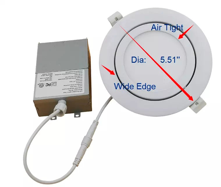 Ultra Thin Gimbal/Angle-Adjustable 4in 9w 3CCT SWITCHABLE (3000K/4000K/5000K) Dimmable