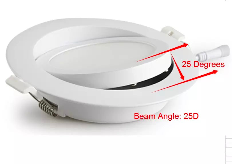 Ultra Thin Gimbal/Angle-Adjustable 4in 9w 3CCT SWITCHABLE (3000K/4000K/5000K) Dimmable