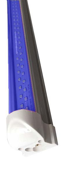 BLUE Linkable LED T8 4ft 72w 8,827 Lumen FROSTED LENS (NO RF) Quad-Row w/Mounting Hardware