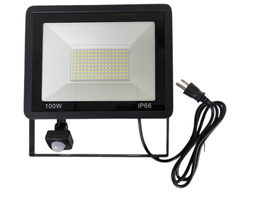 (NEW!!) 100 Watt Flood Light With PIR MOTION SENSOR and 6ft 3-Prong AC Power Cord 13,000 Lumens