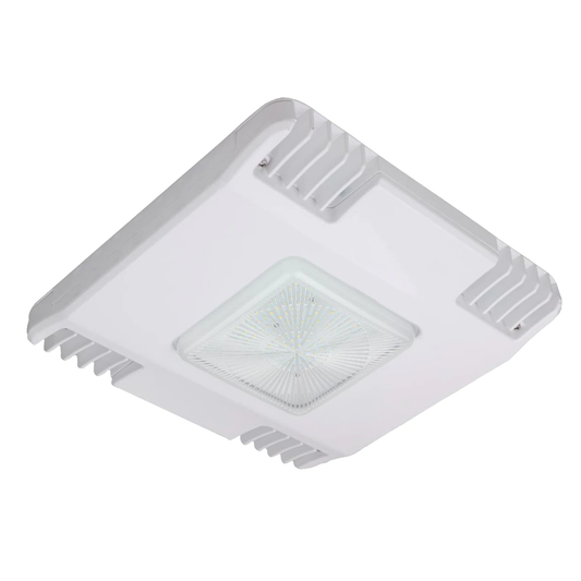 WHITE Gas Station Canopy Lighting Wattage Switchable (100w, 120w, 150w) 19,500 Lumens 5000K DLC Listed