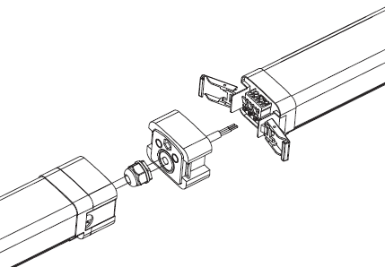 CONNECTOR for use with Tri-Proof Linkable Vapor Lights 4ft and  8ft Wattage and Kelvin Adjustable models