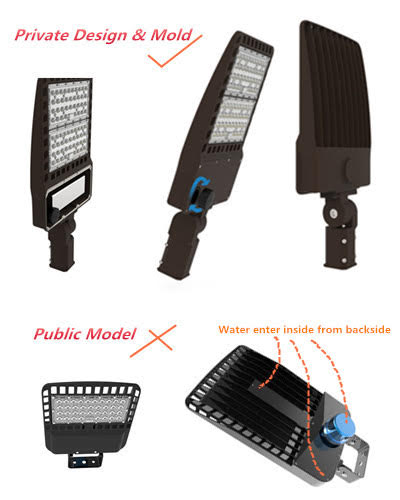 Shoe Box Light WATTAGE SWITCHABLE (100w/150w/200w) 34,000 Lumen 120-347Vac w/4ft AC Cord (Optional Remote Programmability or Dusk to Dawn Sensor)