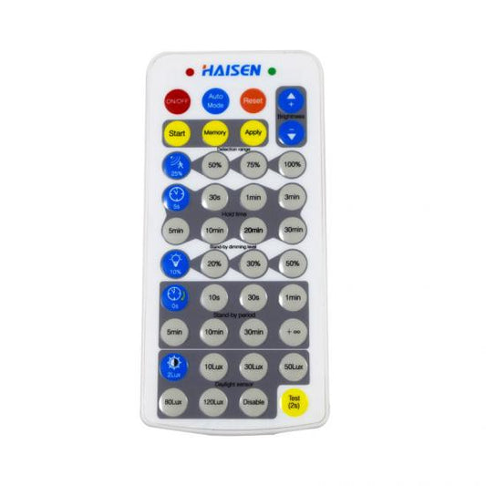 HAISEN REMOTE CONTROL  (Requires Sensor/Remote Receiver Unit) For Shoebox, UFO And Linear High Bay Models