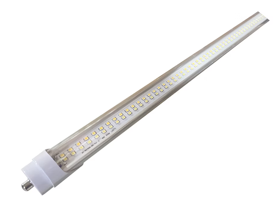 (25-PACK) Fa8 Single Pin T8 LED 8ft 36W-48W-60W Selectable 4000K-5000K-6500K Selectable CLEAR LENS  "ENERGY MISER"