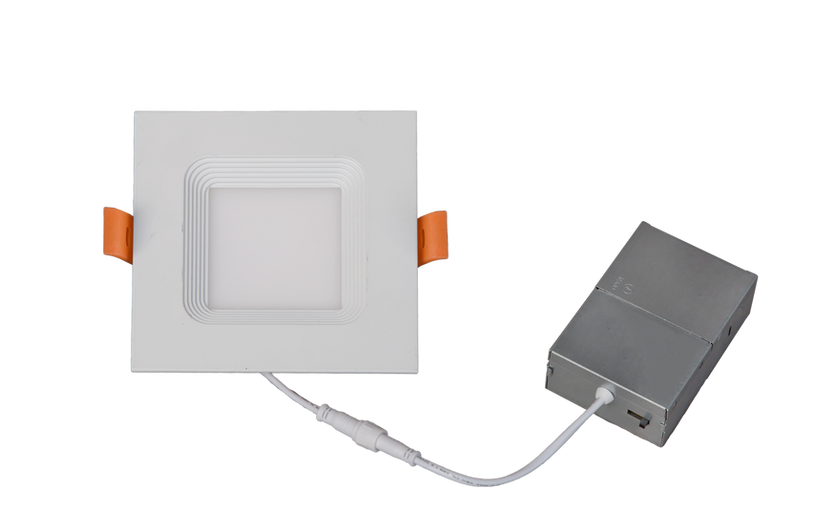 (24-Pack) SQUARE BAFFLE RECESSED DOWNLIGHT 4in 9w Dimmable 5CCT SWITCHABLE (2700K/3000K/3500K/4000K/5000K) Dimmable