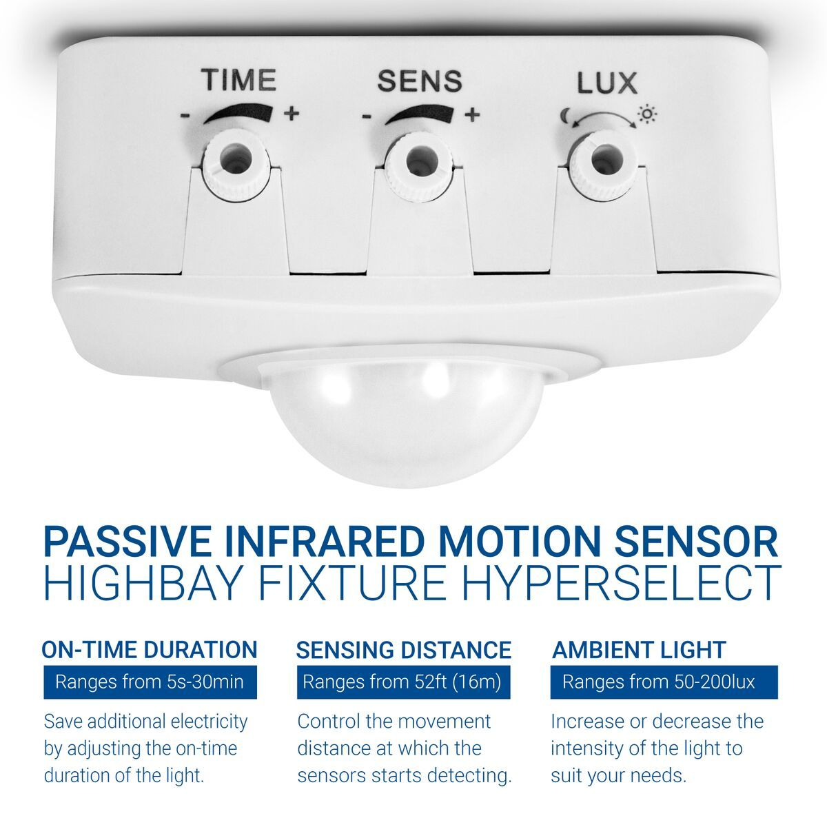 Commercial Grade Motion PIR Sensor (360 Degree 52ft Detection Range)