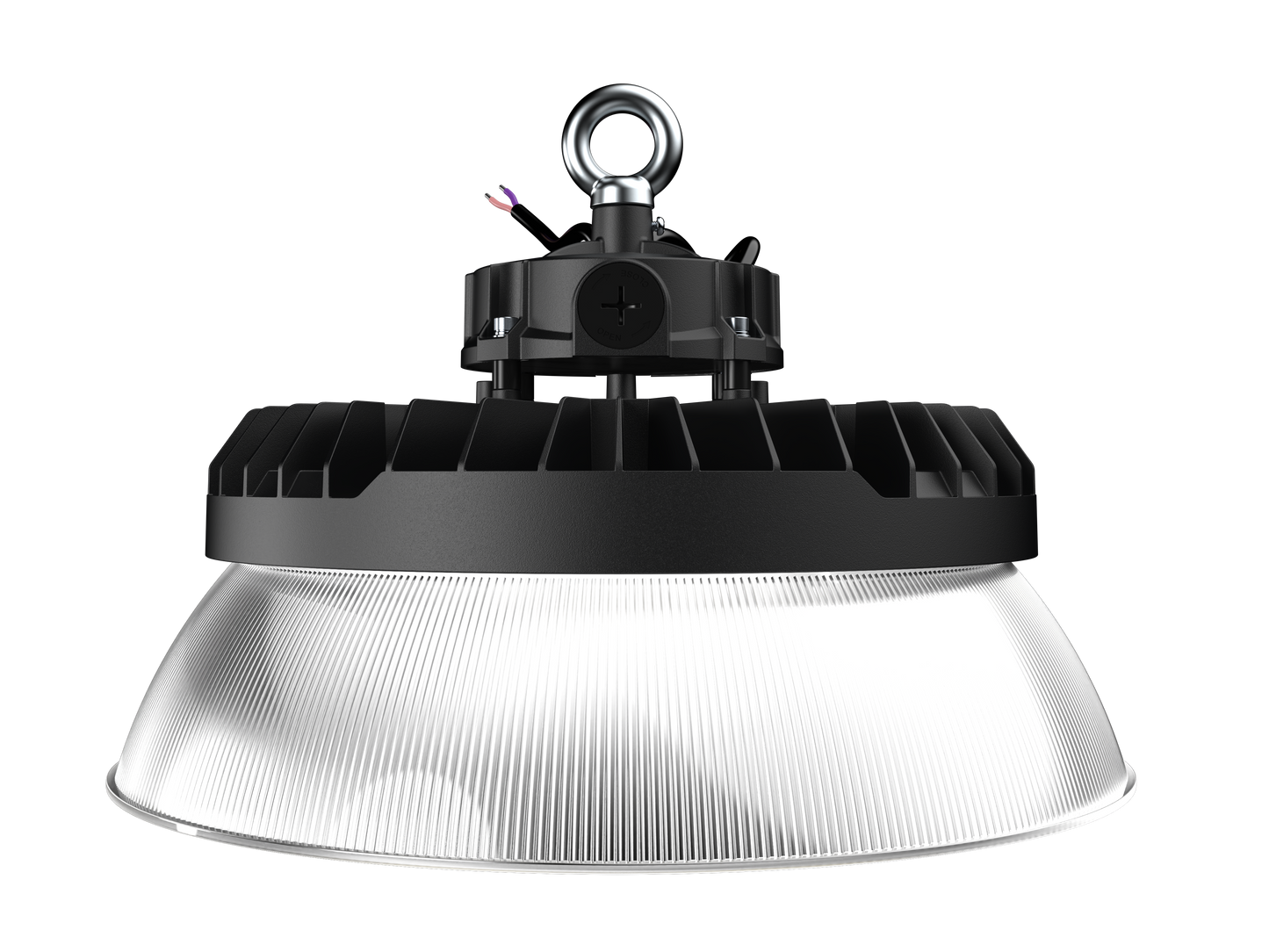 PRO-SELECT UFO High Bay 120-277V 150lm/w  240w/200w/150w Selectable 3500K/4000K/5000K Tunable W/Pre-Installed 12V AUX PIN Sensor Socket 36,000 Lumens w/6ft Whip Cord