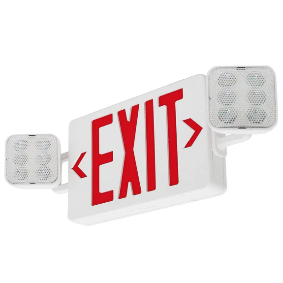 LED Exit Sign w/Large Spotlights