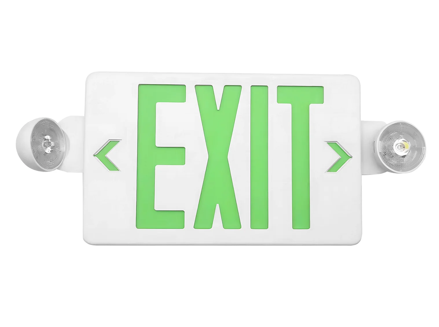 LED Exit Sign w/Spotlight 1 or 2-Sided GREEN