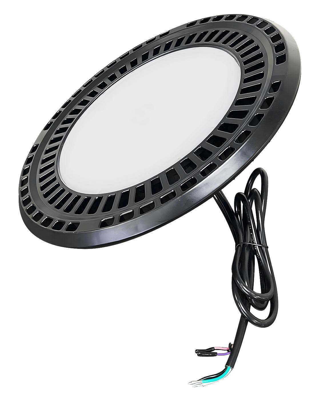 FROSTED LENS UFO HIGH BAY 150/120/100W 24,000 Lumens 5000K 100-277vAC 7 Year Warranty