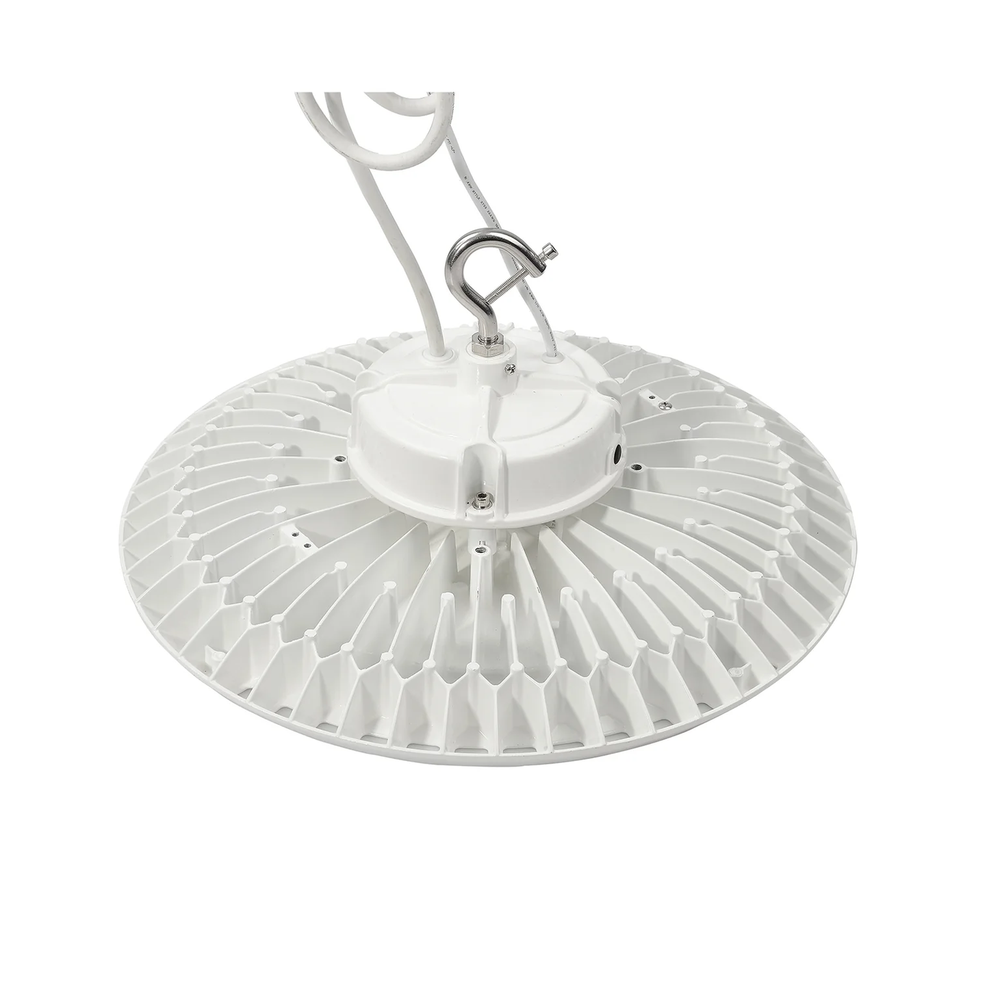 WHITE UFO HIGHBAY - 27,000 LUMENS - WATTAGE ADJUSTABLE - 5000K 0-10V DIMMABLE 100-277VAC