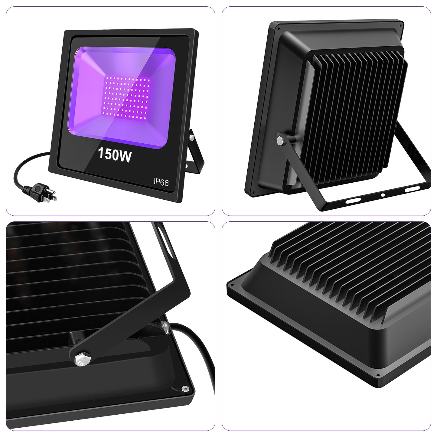 100W FLOOD BLACK LIGHT / UV LAMP / CLEAR LENS