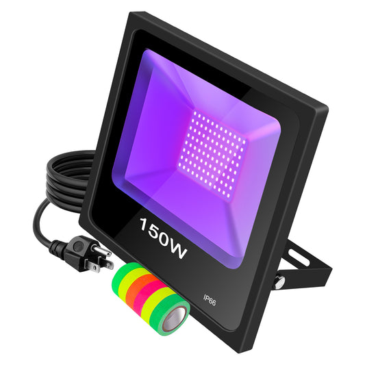 150W FLOOD BLACK LIGHT / UV LAMP / CLEAR LENS