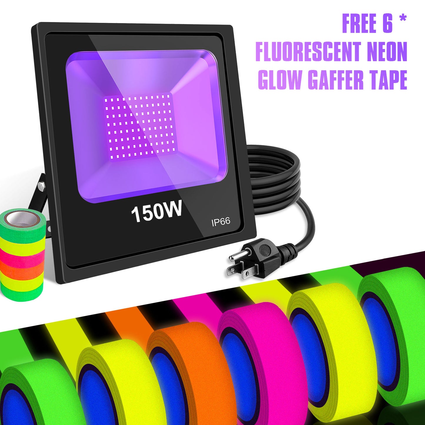 100W FLOOD BLACK LIGHT / UV LAMP / CLEAR LENS