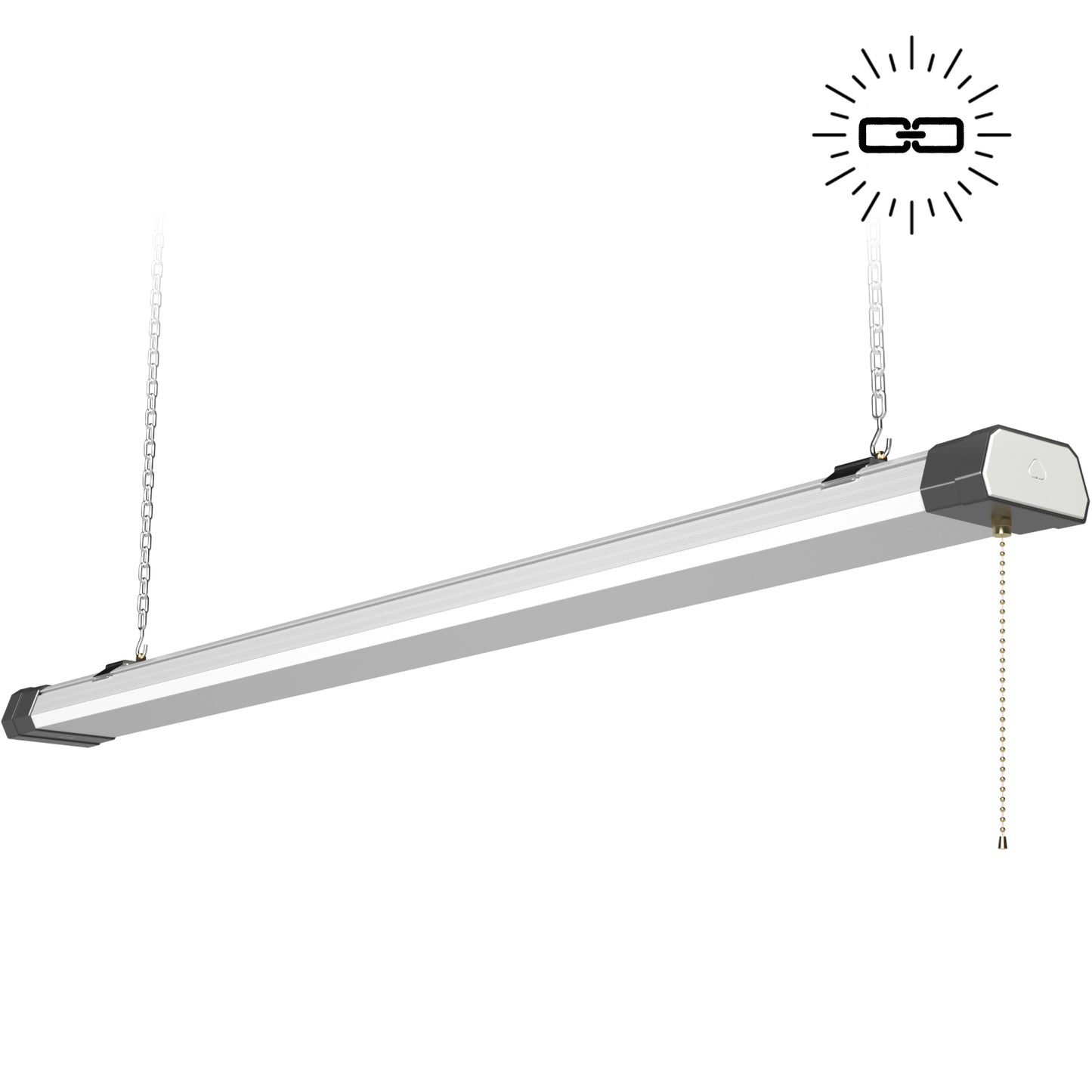 4ft 120W SHOP LIGHT 15,600lm - LINKABLE-  W/PULL SWITCH - NO RF DRIVER