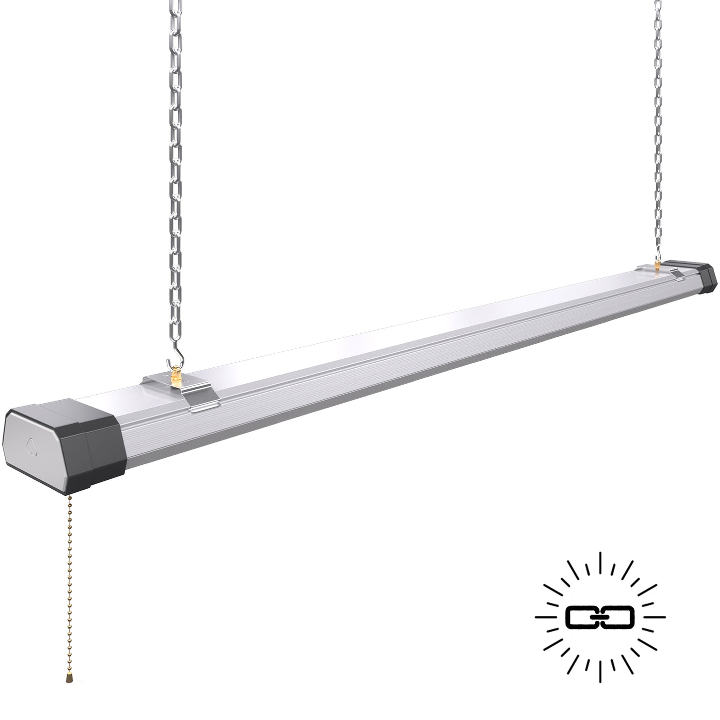 4ft 120W SHOP LIGHT 15,600lm - LINKABLE-  W/PULL SWITCH - NO RF DRIVER