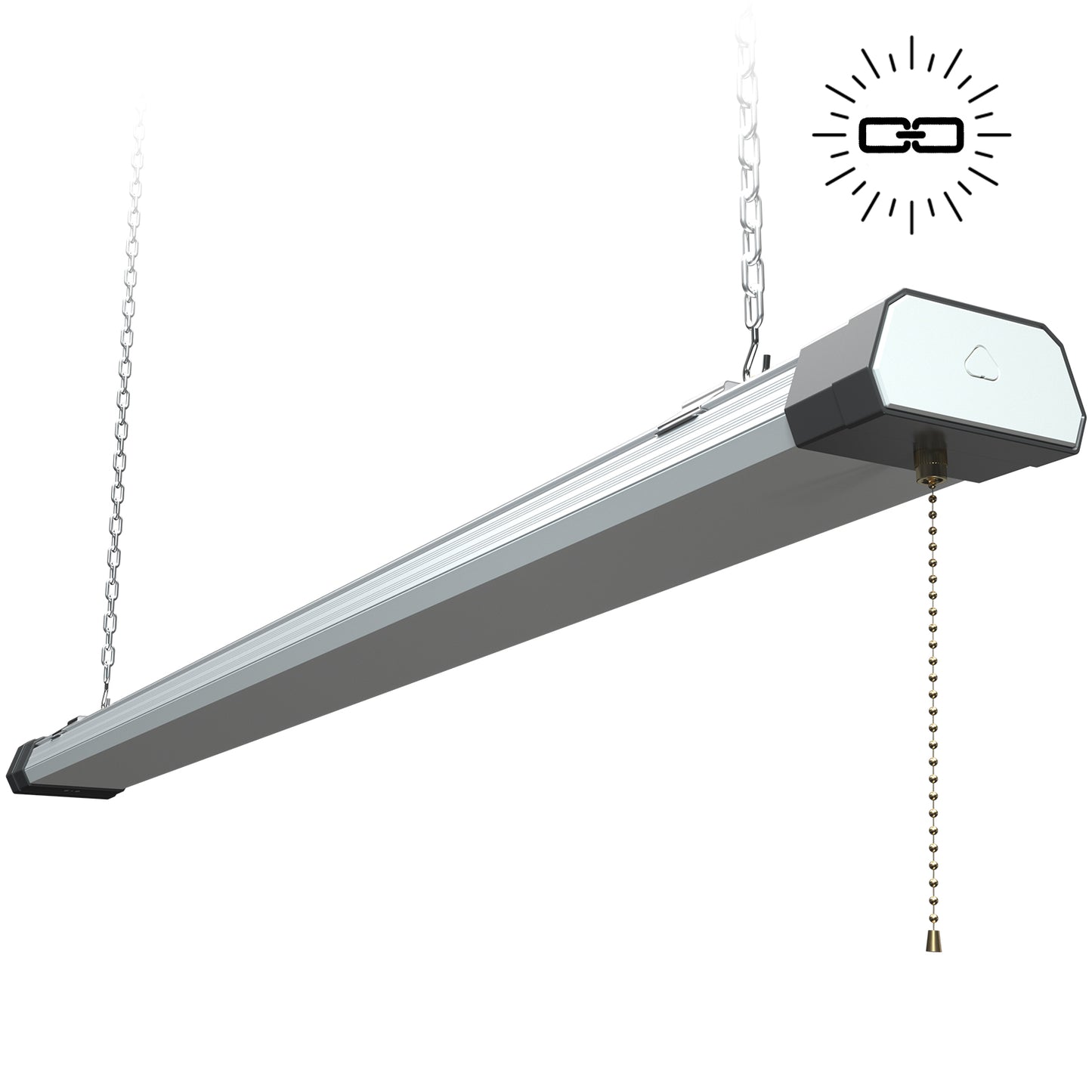 4ft 120W SHOP LIGHT 15,600lm - LINKABLE-  W/PULL SWITCH - NO RF DRIVER