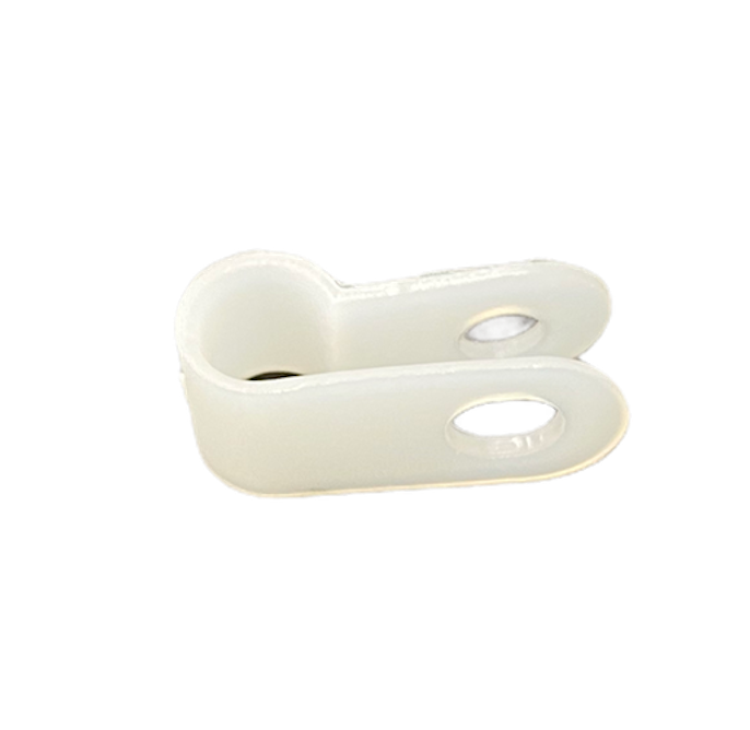 White Nylon R-Type Cable Clamp Fastener