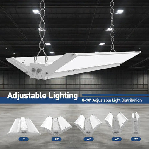 "NEW" (2-PACK) PRO-SELECT "FOLDABLE" High Bay 3FT 45,000 Lumen 300w/225w/165w Adjustable 3500K/4000K/5000K Adjustable PRE-INSTALLED 12VDC AUX SOCKET (Hanging Kit Included)