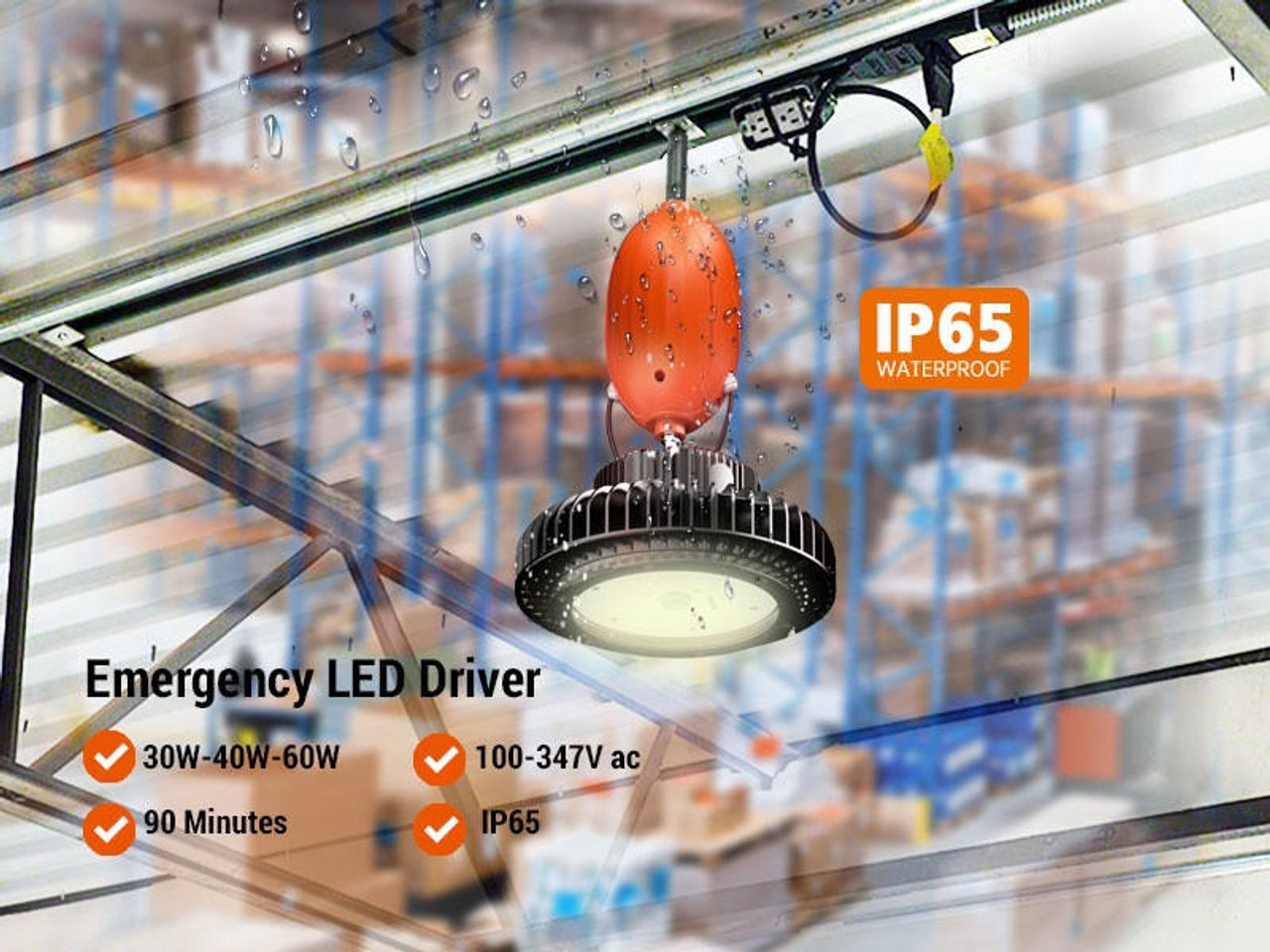 EMERGENCY LED DRIVER 30W 90min FOR UFO HIGH BAY LED FIXTURES