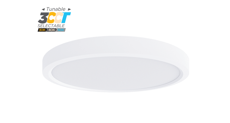 Surface Mount (Round) (5in, 7in, 9in, 12in) 3CCT SWITCHABLE (3000K/4000K/5000K) Dimmable