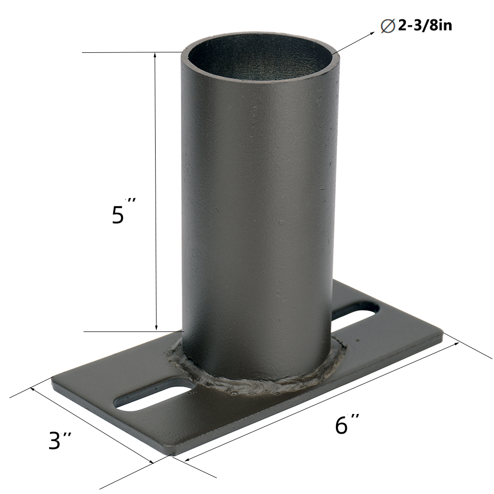 SIDE TENON 2-3/8in O.D. Tenon Mount FLAT PLATE Adapter for Yoke (Trunnion) Fixtures