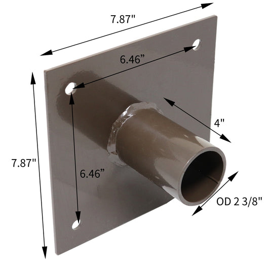 SIDE TENON 2-3/8in O.D. Tenon Mount FLAT PLATE Adapter for SLIPFITTER