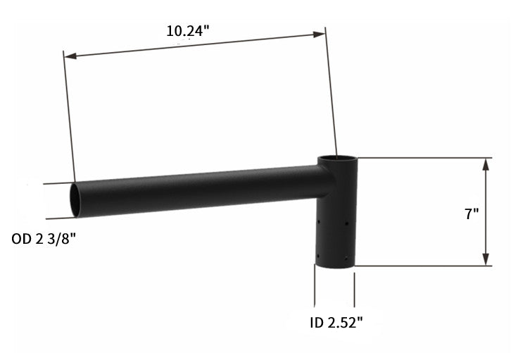 90° Spoke Mount Bracket Single Arm with 2-3/8in O.D. Tenon