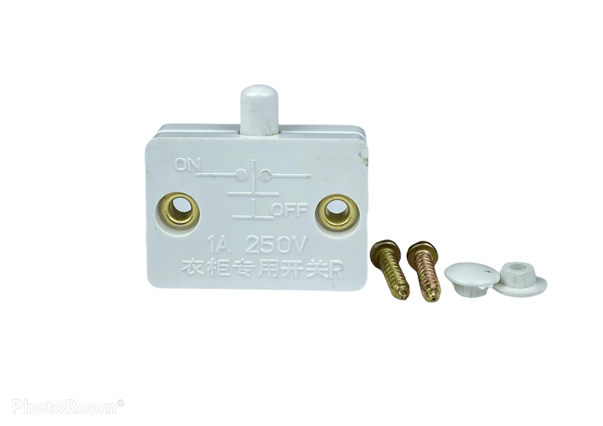 (2-PACK) Cabinet Lamp Switch Open on/Close off 12V 24V 110V,(White ...