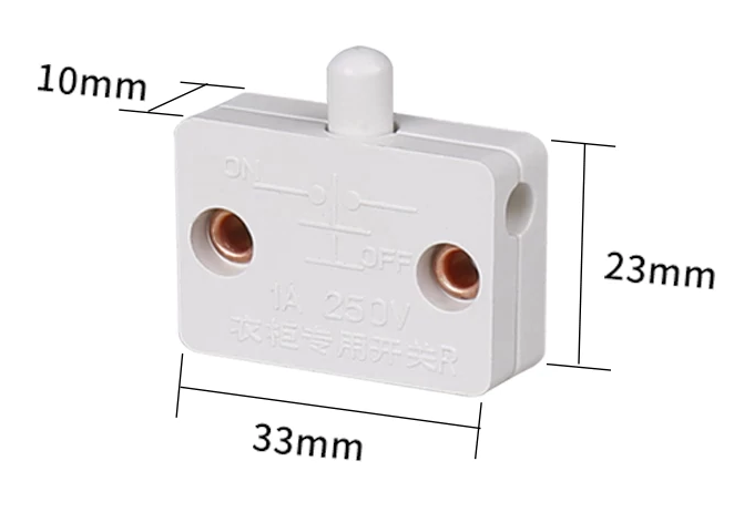 (2-PACK) Cabinet Lamp Switch Open on/Close off 12V 24V 110V,(White)