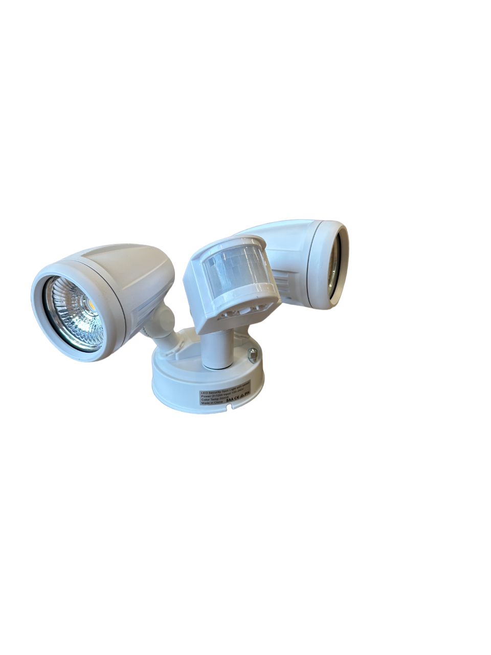 Dual-Head Adjustable Motion Activated Flood Light WHITE 26w 3,000 Lumens