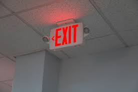 LED Exit Sign w/Spotlight 1 or 2-Sided