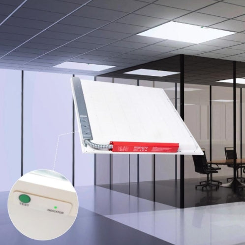 (4-PACK) LED Panel Light 2'x4' w/Pre-Installed Emergency Backup Driver, w/Sensor Base 30/40/50/60/72W 9,000lm Wattage Adjustable 5CCT Kelvin Adjustable 0-10V Dimmable DLC Listed