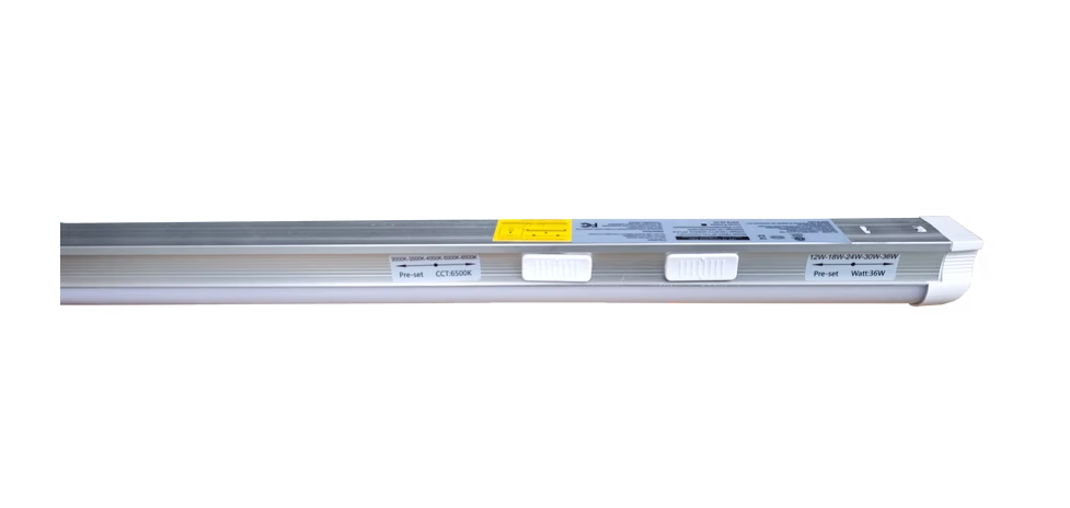 Linkable LED T8 4ft 36w/24w/12w Adjustable 4000K/5000K/6500K Adjustable CLEAR LENS w/Mounting Hardware