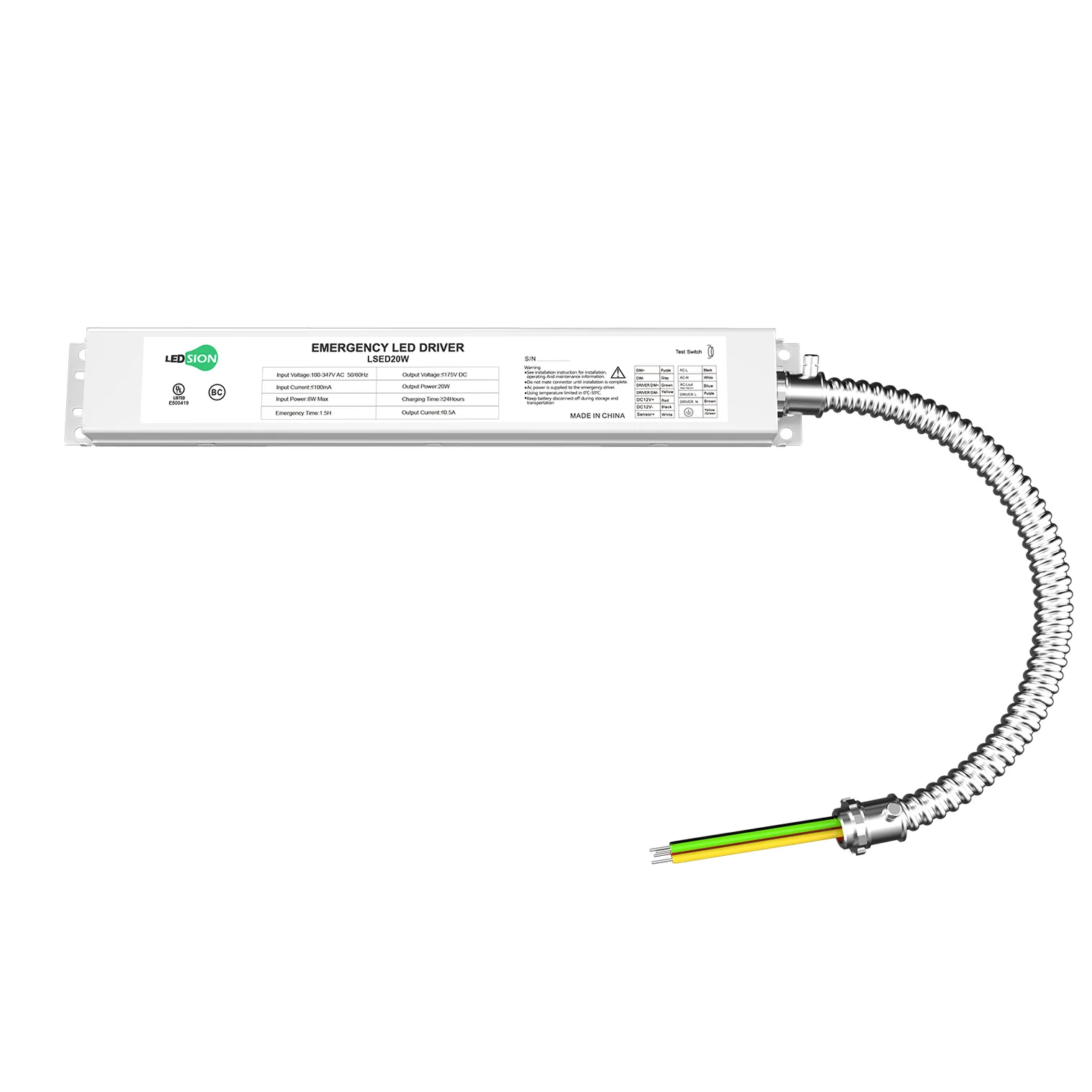 (10-PACK) LSED20W EMERGENCY LED DRIVER 100-347vAC 8W OUTPUT 175VDC ...