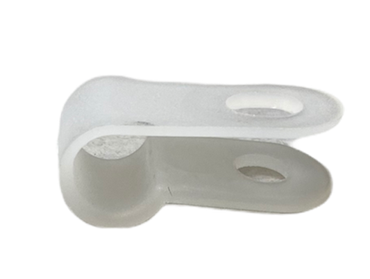 White Nylon R-Type Cable Clamp Fastener