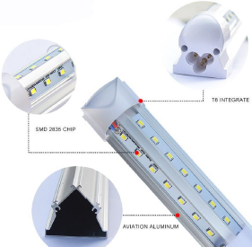 (12-PACK SALE!) Linkable LED T8 8ft 144w 17,654 Lumen FROSTED LENS (NO RF) Quad-Row w/Mounting Hardware