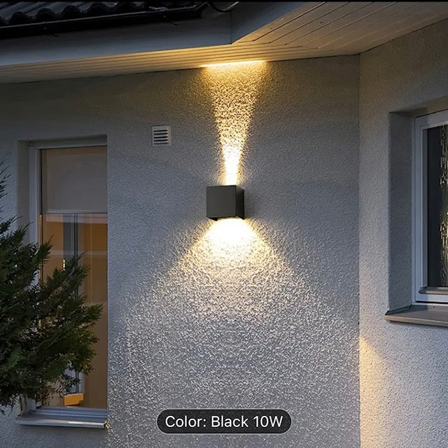 Outdoor Up/Down Adjustable Wall Sconce (Black) 10w 120vAC 3000K Warm Light