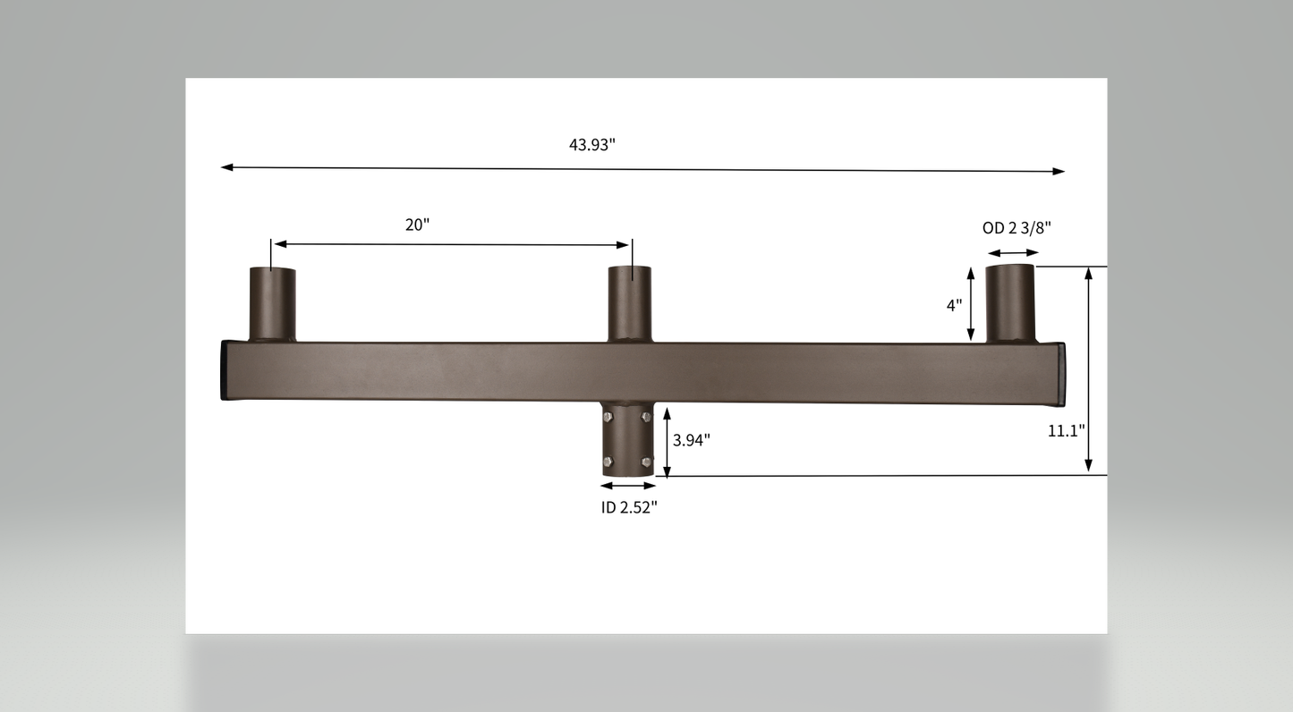 180° Low Profile Bullhorn with (3) 2-3/8in O.D. Tenon