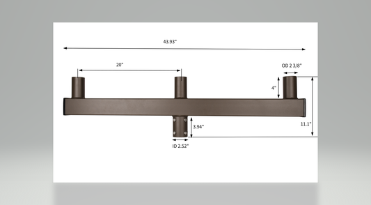 180° Low Profile Bullhorn with (3) 2-3/8in O.D. Tenon