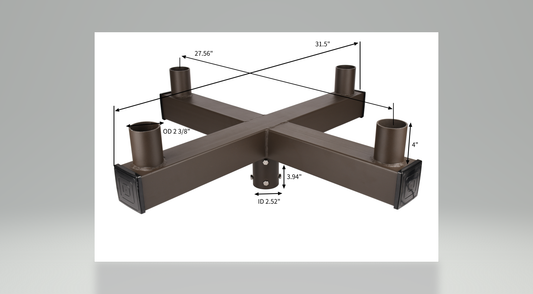 180° Quad Low Profile Bullhorn with (4) 2-3/8in O.D. Tenon